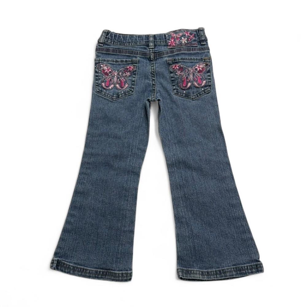 Arizona Jean Co Little Girls LowRise Flared Butterfly Y2K Super Cute Pink size 4